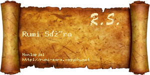 Rumi Sára névjegykártya